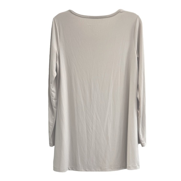 Susan Graver Modern Essentials Tunic Long Sleeve Top Size XS Beige - Picture 2 of 6